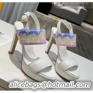 Latest Style Louis Vuitton LV Escale Calfskin Platform Sandal With 10.5cm Heel LV2022 White 2020