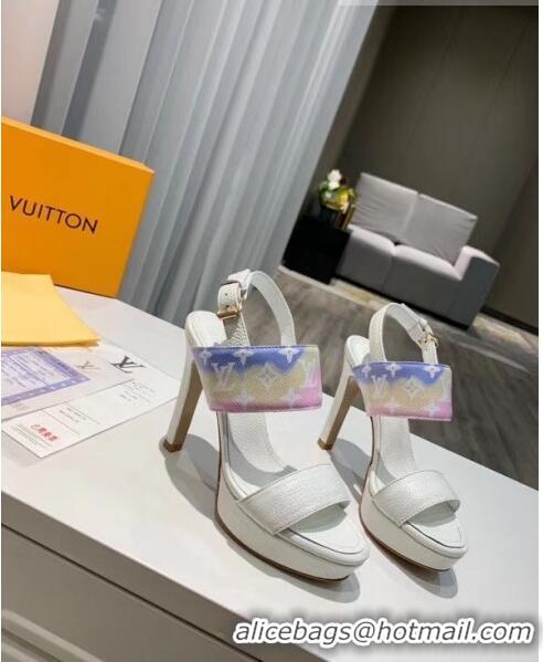 Latest Style Louis Vuitton LV Escale Calfskin Platform Sandal With 10.5cm Heel LV2022 White 2020