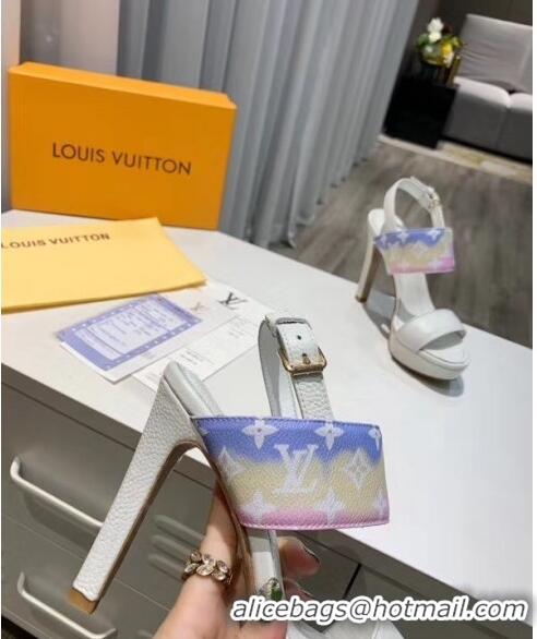 Latest Style Louis Vuitton LV Escale Calfskin Platform Sandal With 10.5cm Heel LV2022 White 2020