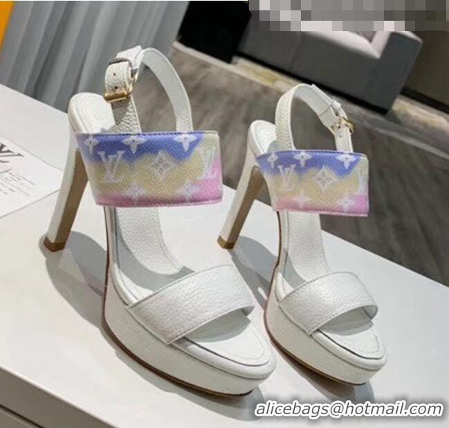 Latest Style Louis Vuitton LV Escale Calfskin Platform Sandal With 10.5cm Heel LV2022 White 2020