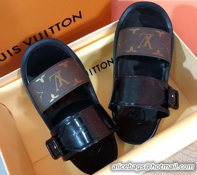 Buy Discount Louis Vuitton SUNBATH Flat Mules Sandals 1A66XD White 2020