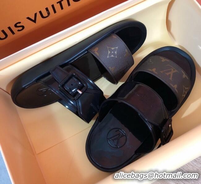 Buy Discount Louis Vuitton SUNBATH Flat Mules Sandals 1A66XD White 2020