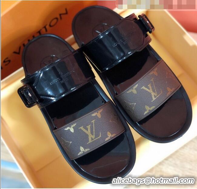 Buy Discount Louis Vuitton SUNBATH Flat Mules Sandals 1A66XD White 2020