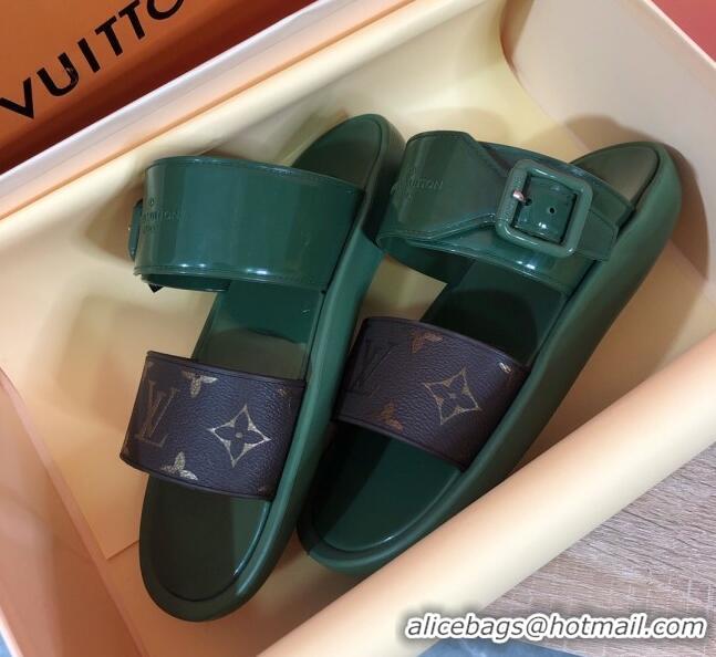 Classic Louis Vuitton SUNBATH Flat Mules Sandals 1A66XD Kaki 2020