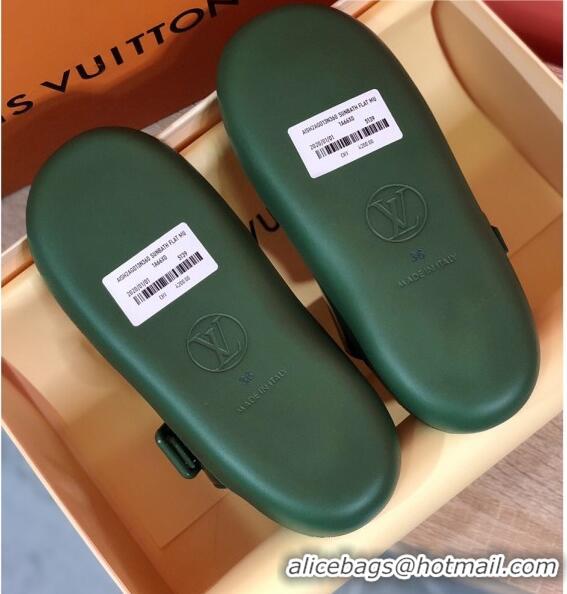 Classic Louis Vuitton SUNBATH Flat Mules Sandals 1A66XD Kaki 2020