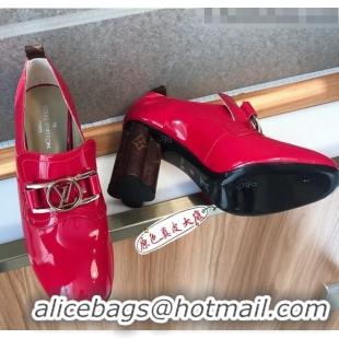 Cheapest Louis Vuitton SWIFT Loafers Pump in Patent Leather LV1769 Red 2020