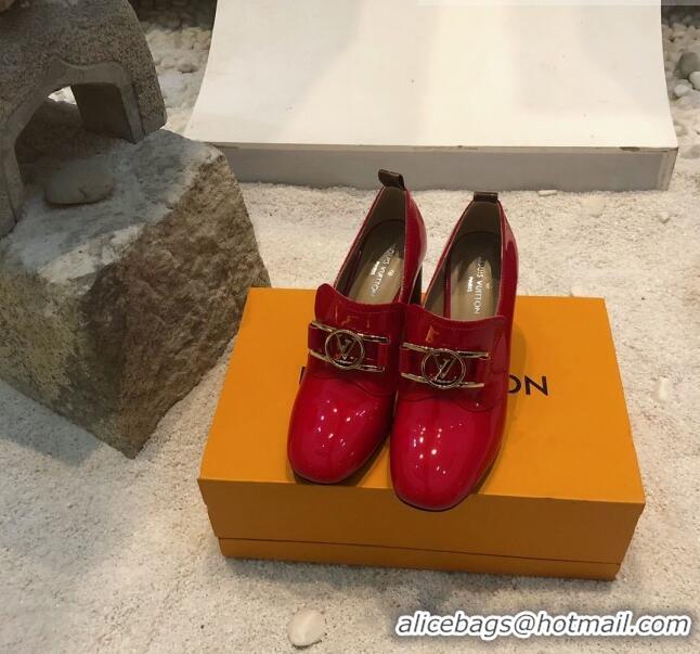 Cheapest Louis Vuitton SWIFT Loafers Pump in Patent Leather LV1769 Red 2020