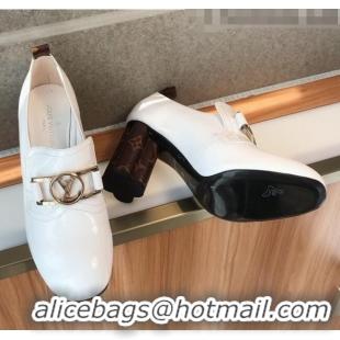 Wholesale Louis Vuitton SWIFT Loafers Pump in Patent Leather LV1769 White 2020