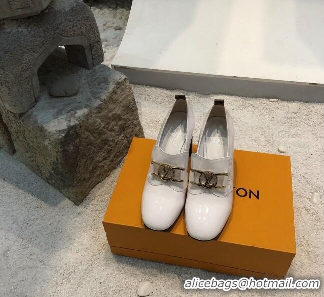 Wholesale Louis Vuitton SWIFT Loafers Pump in Patent Leather LV1769 White 2020