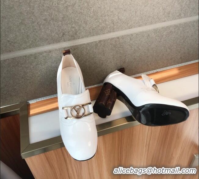 Wholesale Louis Vuitton SWIFT Loafers Pump in Patent Leather LV1769 White 2020