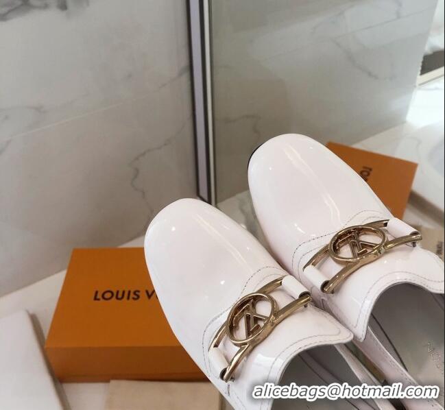 Wholesale Louis Vuitton SWIFT Loafers Pump in Patent Leather LV1769 White 2020