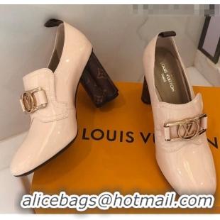 Discount Louis Vuitton SWIFT Loafers Pump in Patent Leather LV1769 Cream 2020