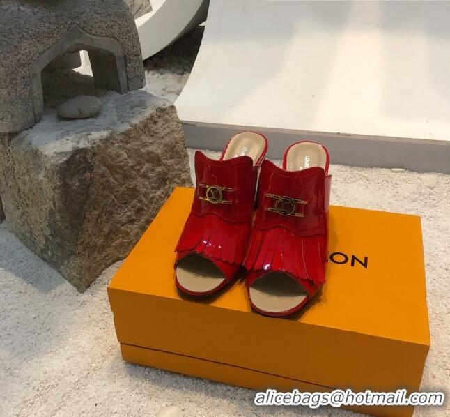 Hot Sell Louis Vuitton INDIANA Mules Sandals in Patent Leather LV1774 Red 2020