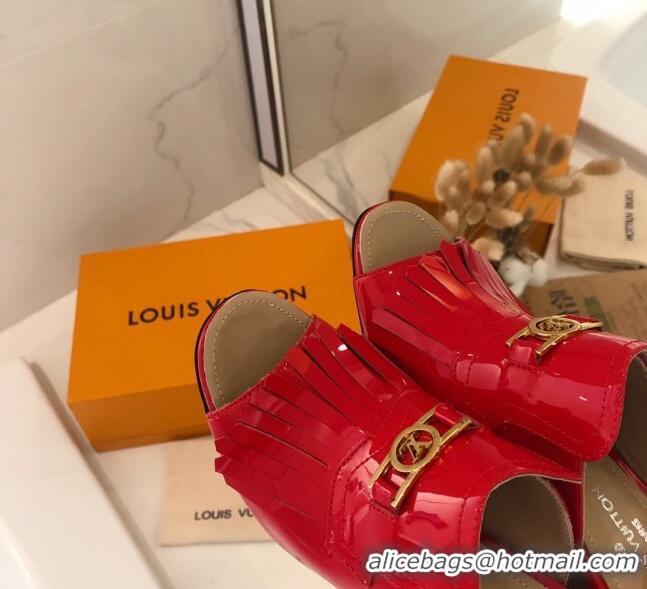 Hot Sell Louis Vuitton INDIANA Mules Sandals in Patent Leather LV1774 Red 2020