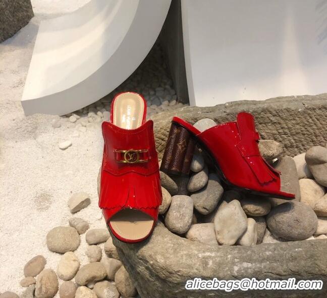 Hot Sell Louis Vuitton INDIANA Mules Sandals in Patent Leather LV1774 Red 2020