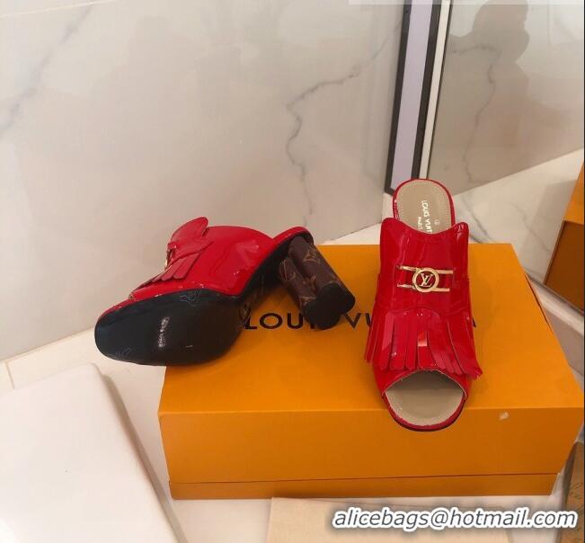 Hot Sell Louis Vuitton INDIANA Mules Sandals in Patent Leather LV1774 Red 2020