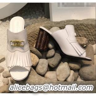 Inexpensive Louis Vuitton INDIANA Mules Sandals in Patent Leather LV1774 White 2020