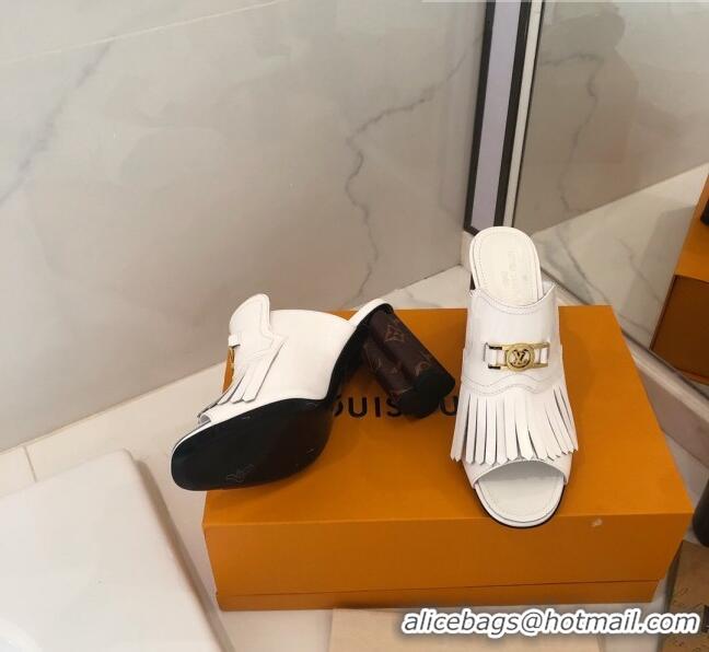 Inexpensive Louis Vuitton INDIANA Mules Sandals in Patent Leather LV1774 White 2020