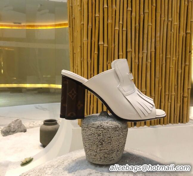 Inexpensive Louis Vuitton INDIANA Mules Sandals in Patent Leather LV1774 White 2020