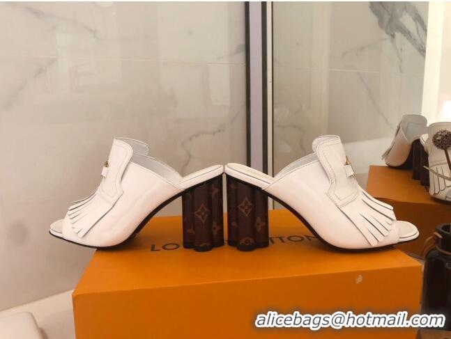 Inexpensive Louis Vuitton INDIANA Mules Sandals in Patent Leather LV1774 White 2020