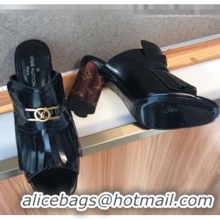 New Product Louis Vuitton INDIANA Mules Sandals in Patent Leather LV1774 Black 2020