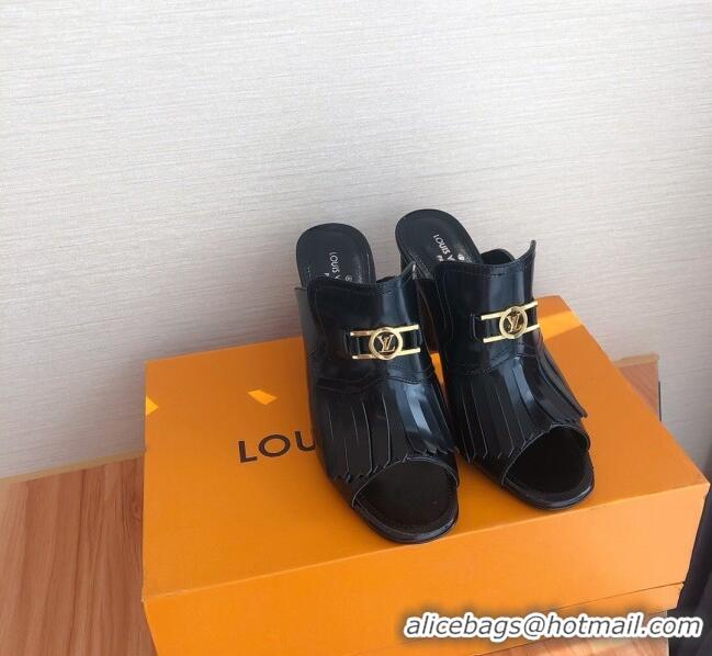 New Product Louis Vuitton INDIANA Mules Sandals in Patent Leather LV1774 Black 2020