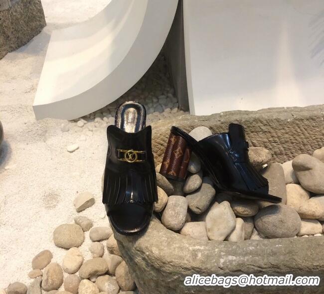 New Product Louis Vuitton INDIANA Mules Sandals in Patent Leather LV1774 Black 2020