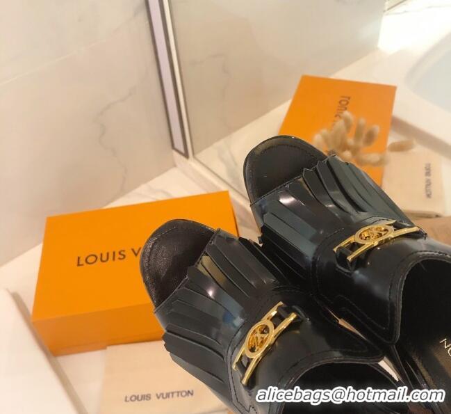 New Product Louis Vuitton INDIANA Mules Sandals in Patent Leather LV1774 Black 2020