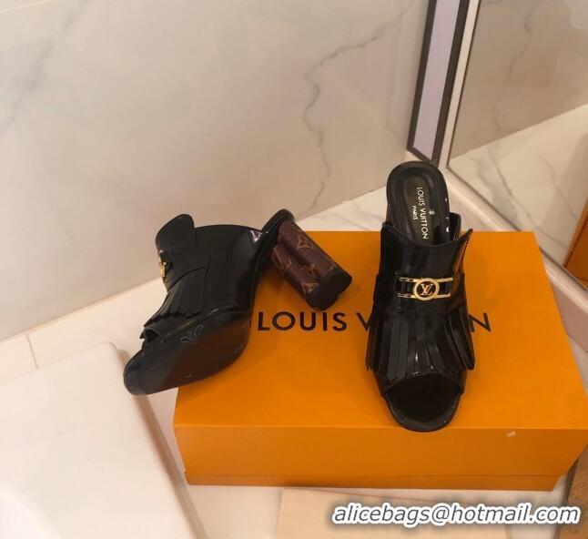 New Product Louis Vuitton INDIANA Mules Sandals in Patent Leather LV1774 Black 2020