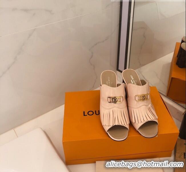 Luxury Louis Vuitton INDIANA Mules Sandals in Patent Leather LV1774 Cream 2020