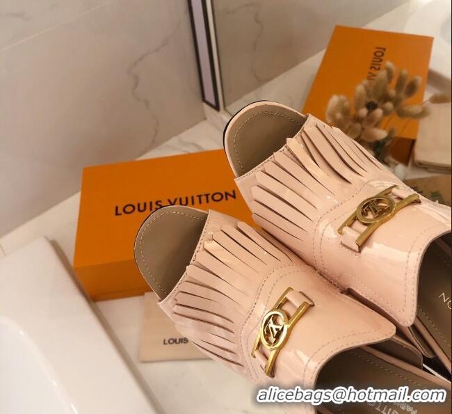 Luxury Louis Vuitton INDIANA Mules Sandals in Patent Leather LV1774 Cream 2020