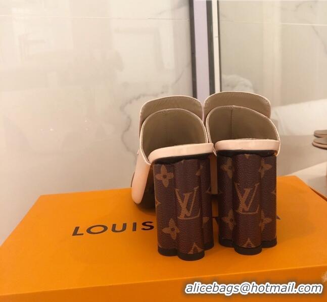 Luxury Louis Vuitton INDIANA Mules Sandals in Patent Leather LV1774 Cream 2020