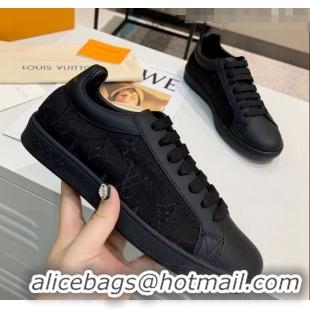 Discount Louis Vuitton LUXEMBOURG Trainers Sneakers in Transparent Textile LV6178 Black 2020