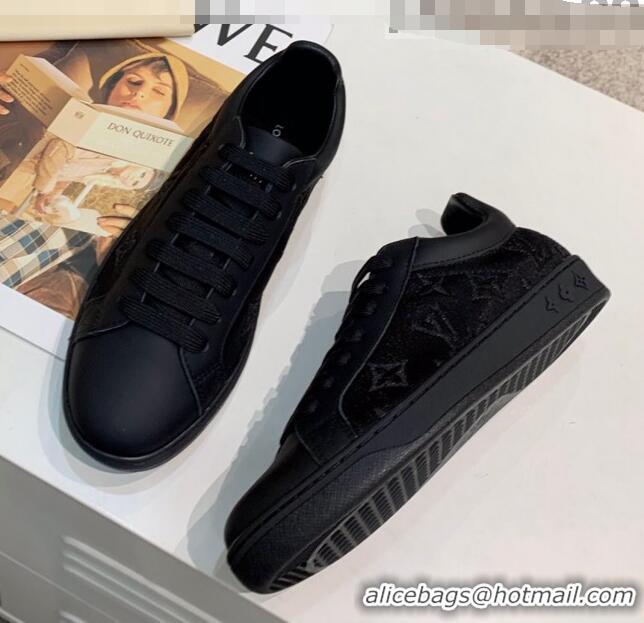 Discount Louis Vuitton LUXEMBOURG Trainers Sneakers in Transparent Textile LV6178 Black 2020