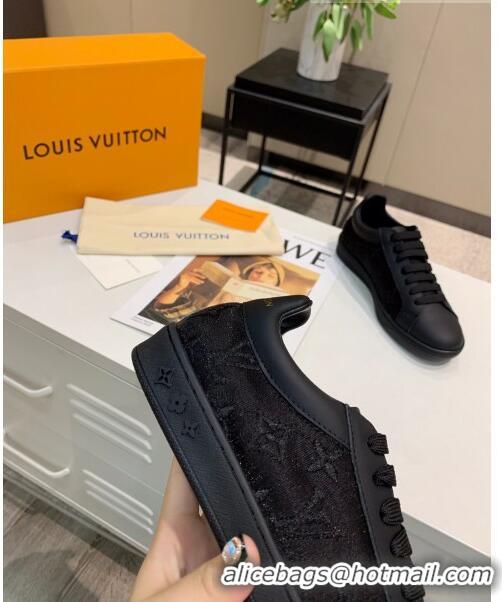 Discount Louis Vuitton LUXEMBOURG Trainers Sneakers in Transparent Textile LV6178 Black 2020