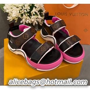 Best Quality Louis Vuitton LV Archlight Contrasting Sporty Sandals LV2424 Pink 2020