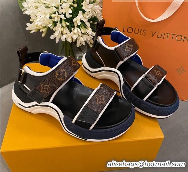 Buy AAAAA Louis Vuitton LV Archlight Contrasting Sporty Sandals LV2424 Blue 2020