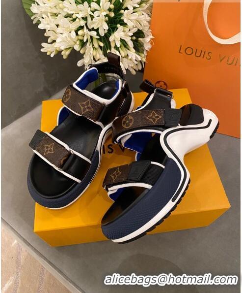 Buy AAAAA Louis Vuitton LV Archlight Contrasting Sporty Sandals LV2424 Blue 2020