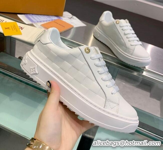 Luxury Louis Vuitton Frontrow Calfskin Damier Sneaker LV2429 White 2020 (For Women and Men)