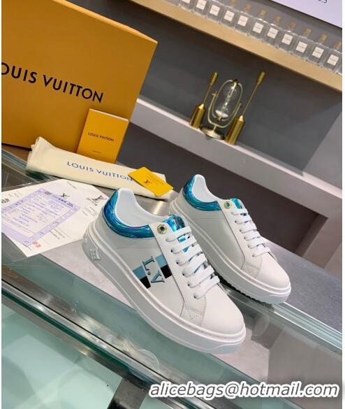 Best Price Louis Vuitton Luxembourg Iridescent and Silky Calfskin Sneaker LV2430 Blue 2020 (For Women and Men)