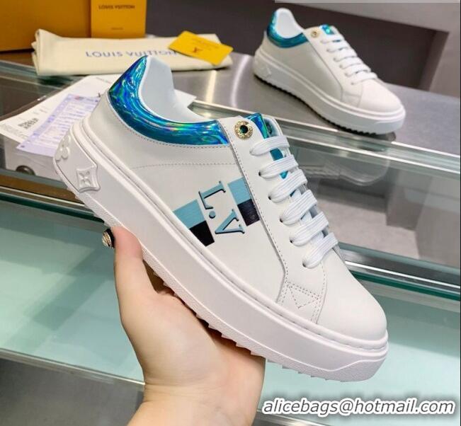 Best Price Louis Vuitton Luxembourg Iridescent and Silky Calfskin Sneaker LV2430 Blue 2020 (For Women and Men)