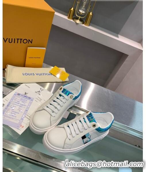 Best Price Louis Vuitton Luxembourg Iridescent and Silky Calfskin Sneaker LV2430 Blue 2020 (For Women and Men)