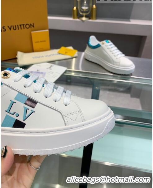 Best Price Louis Vuitton Luxembourg Iridescent and Silky Calfskin Sneaker LV2430 Blue 2020 (For Women and Men)