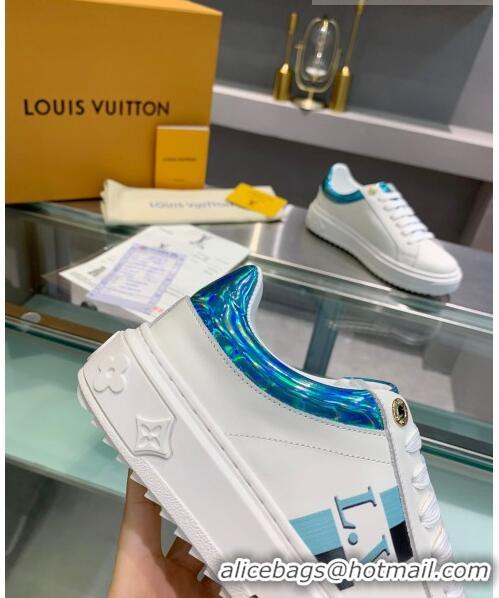 Best Price Louis Vuitton Luxembourg Iridescent and Silky Calfskin Sneaker LV2430 Blue 2020 (For Women and Men)