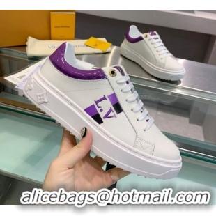 Imitation Louis Vuitton Luxembourg Iridescent and Silky Calfskin Sneaker LV2430 Purple 2020 (For Women and Men)