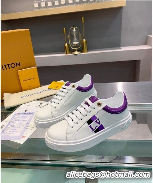 Imitation Louis Vuitton Luxembourg Iridescent and Silky Calfskin Sneaker LV2430 Purple 2020 (For Women and Men)