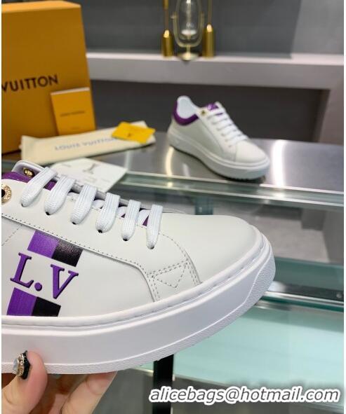 Imitation Louis Vuitton Luxembourg Iridescent and Silky Calfskin Sneaker LV2430 Purple 2020 (For Women and Men)