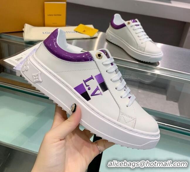 Imitation Louis Vuitton Luxembourg Iridescent and Silky Calfskin Sneaker LV2430 Purple 2020 (For Women and Men)