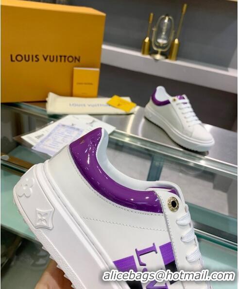 Imitation Louis Vuitton Luxembourg Iridescent and Silky Calfskin Sneaker LV2430 Purple 2020 (For Women and Men)