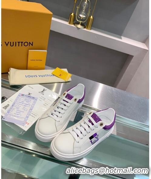 Imitation Louis Vuitton Luxembourg Iridescent and Silky Calfskin Sneaker LV2430 Purple 2020 (For Women and Men)